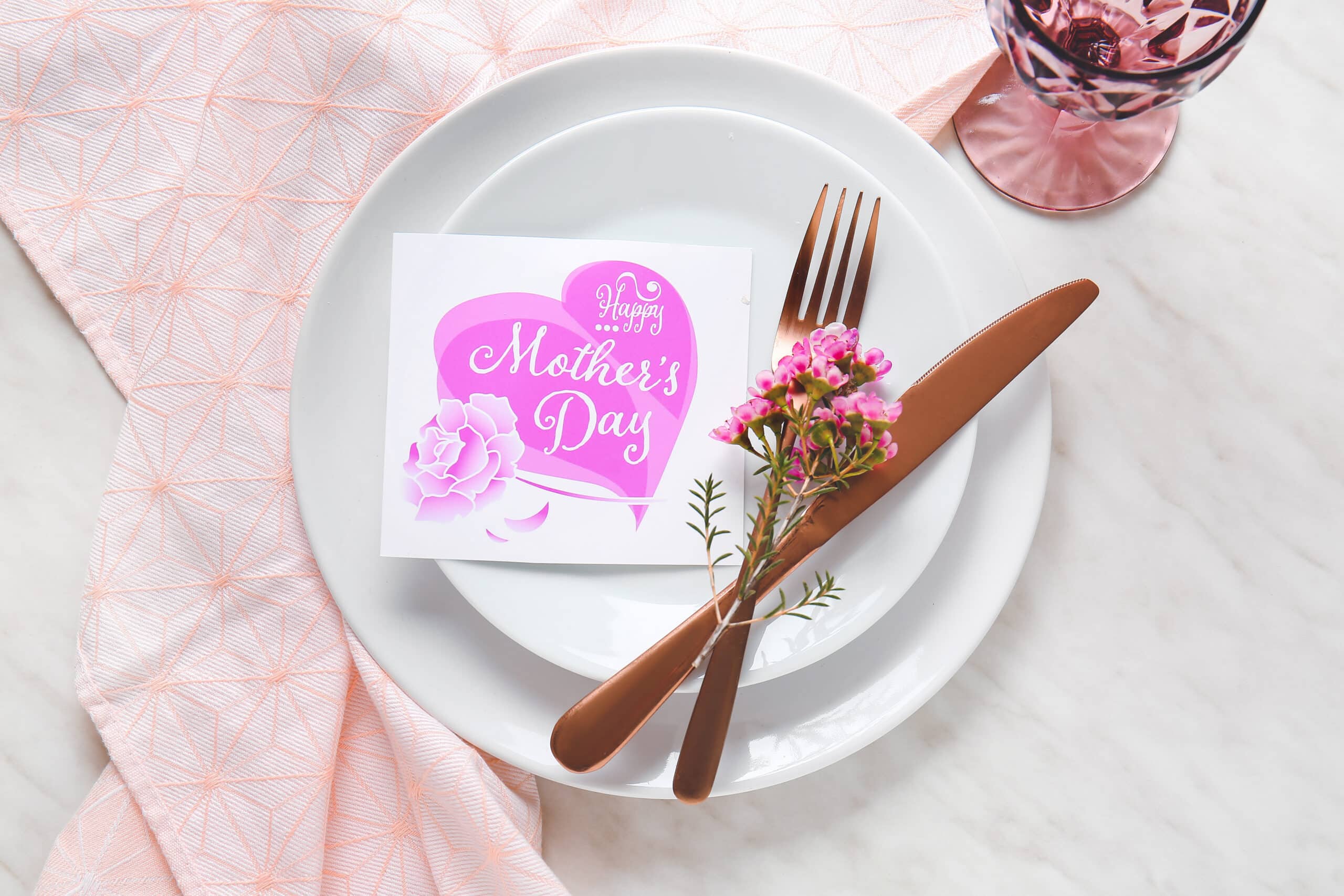 Beautiful table setting for Mother's Day celebration